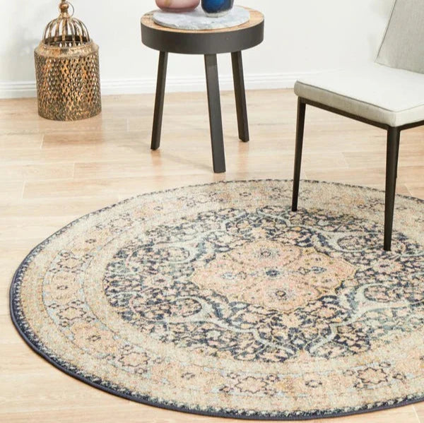 Elegant Legacy Round Midnight Rug - 240X240cms