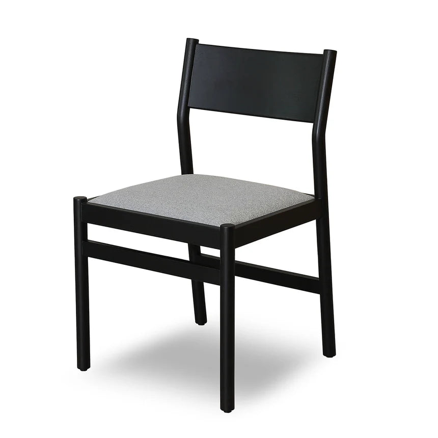 Elegant Mirit Black Dining Chair Set of 2 - Moon Grey