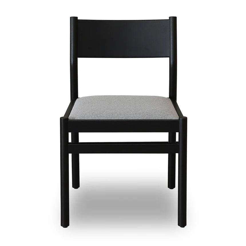 Elegant Mirit Black Dining Chair Set of 2 - Moon Grey