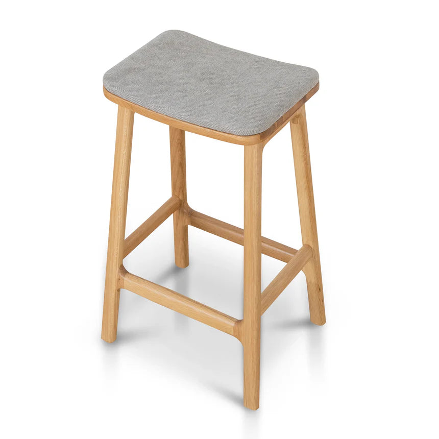 Elegant Natural Bar Stool - Grey