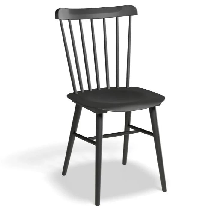 Elegant Oak Black No Pad Dining Chair