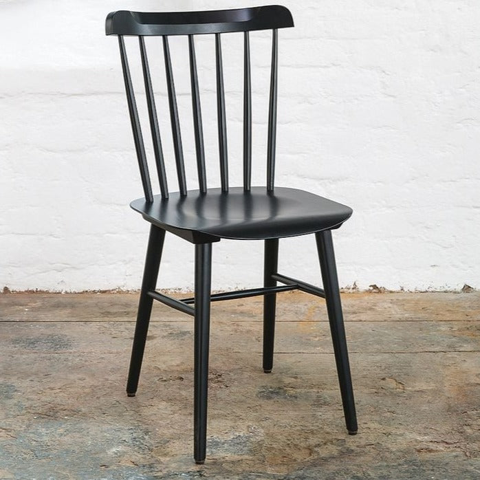 Elegant Oak Black No Pad Dining Chair