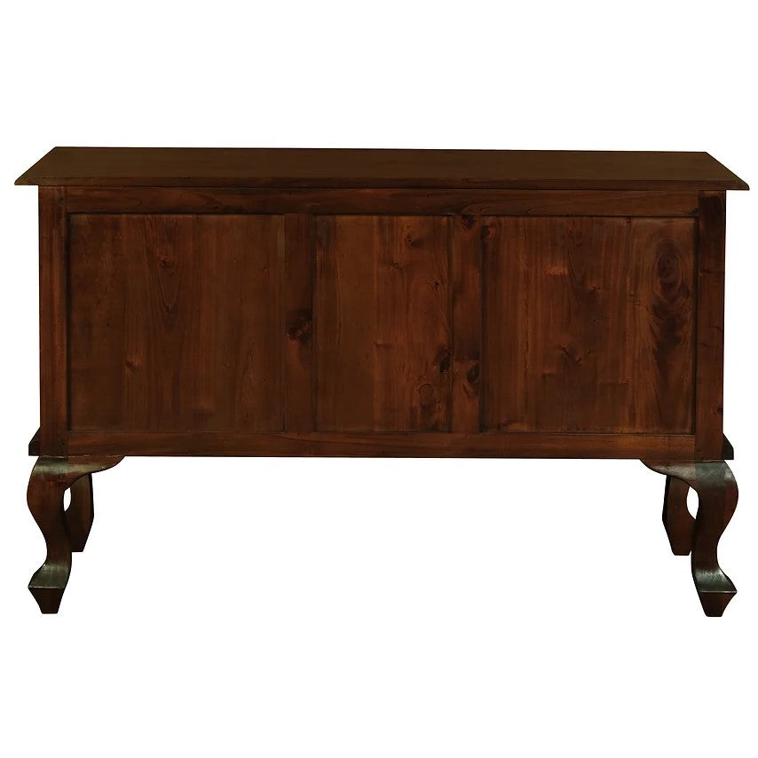 Elegant Queen Ann 2 Door 2 Drawer Sofa Table - Brown