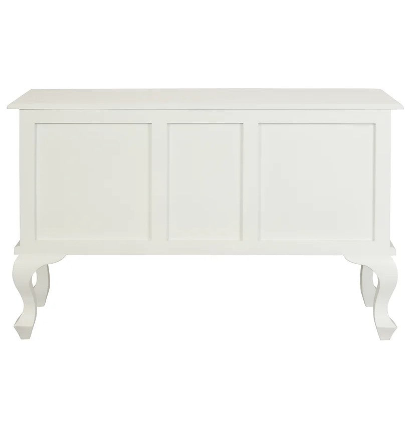 Elegant Queen Ann 2 Door 2 Drawer Sofa Table - White