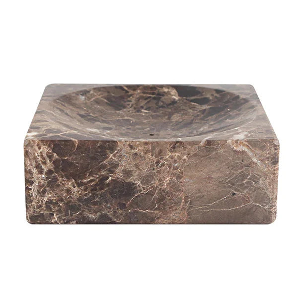 Elegant Ren Incense Holder in Marble - Dark Emperador