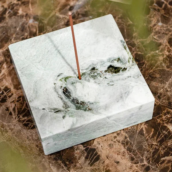 Elegant Ren Incense Holder in Marble - Jade Green