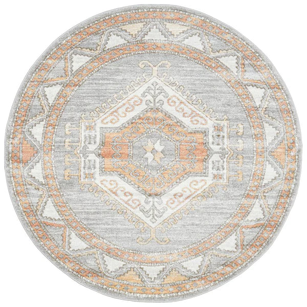 Elegant Round Mayfair Caitlen Grey Rug - 150 x 150cms