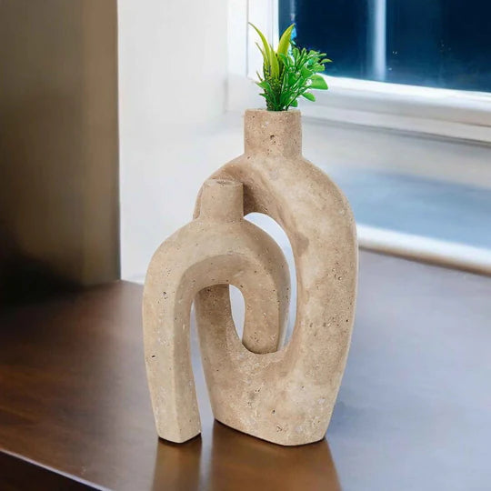 Elegant Sculptural Design Arm-Lock Marble Vase