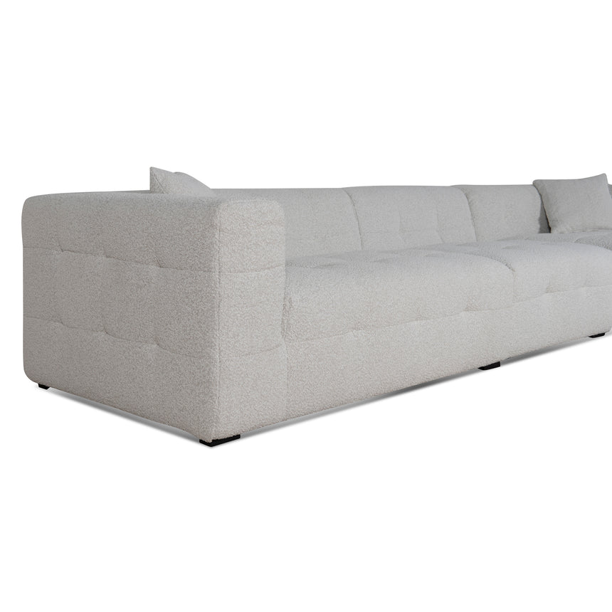 Elegant Style 4-Seater Left Chaise Sofa - Pearl Boucle