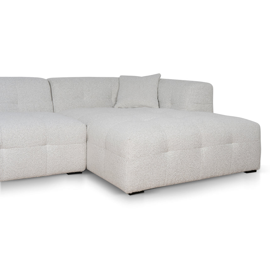 Elegant Style 4-Seater Right Chaise Sofa - Pearl Boucle