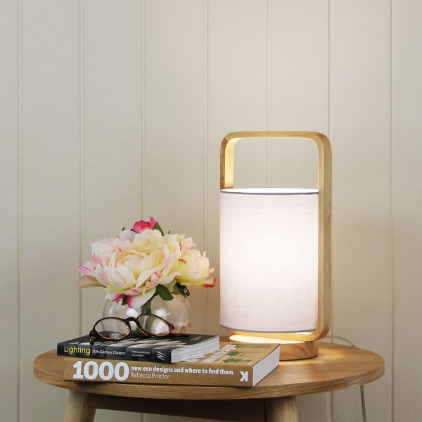 Elegant Timber and Cotton Lamp (Available in 4 Colors)