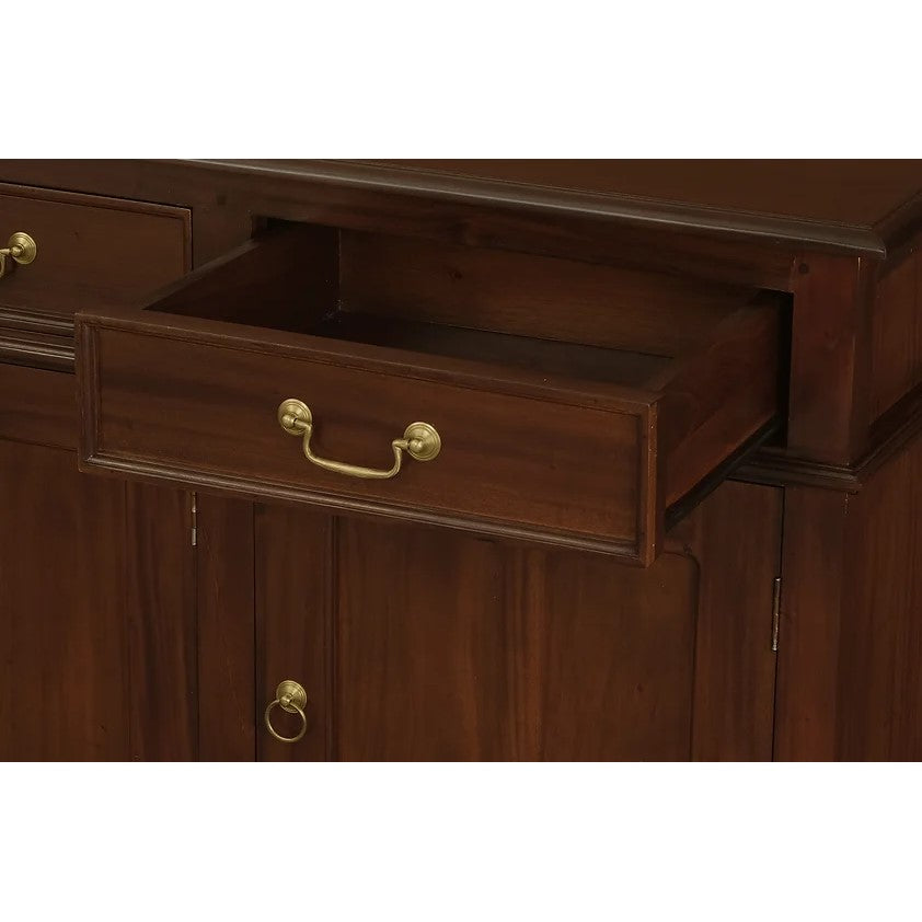 Elegant Utility 4 Door 4 Drawer Buffet Table - Brown