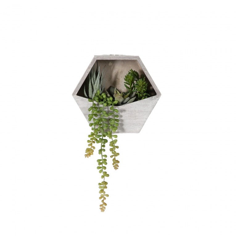 Elegant Wall Planter with Artificial Agave Succulent