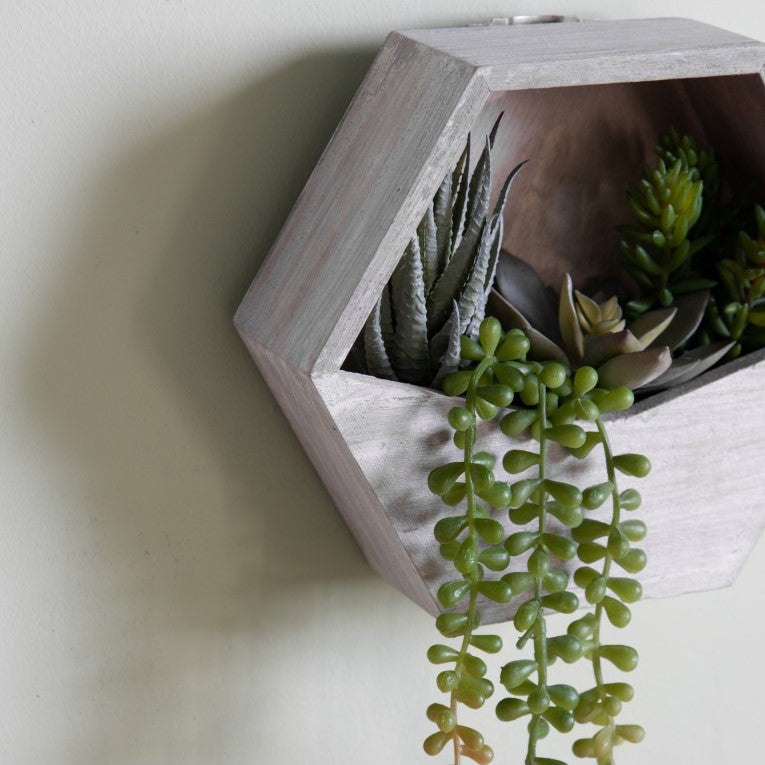 Elegant Wall Planter with Artificial Agave Succulent