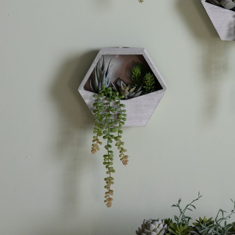 Elegant Wall Planter with Artificial Agave Succulent