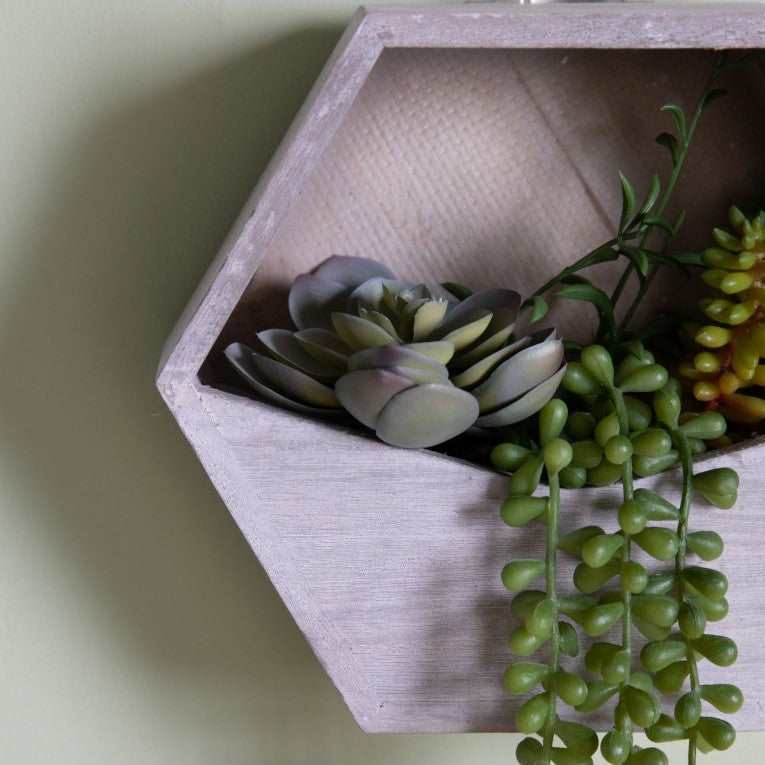 Elegant Wall Planter with Artificial Echeveria Succulent