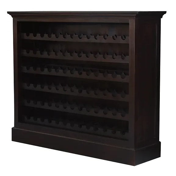 Elegant Wooden Wine Rack Wide - Dark Brown