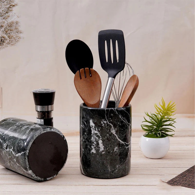 Elegantly Handmade Marble Kitchen Utensils Caddy (Available in 4 Colors)