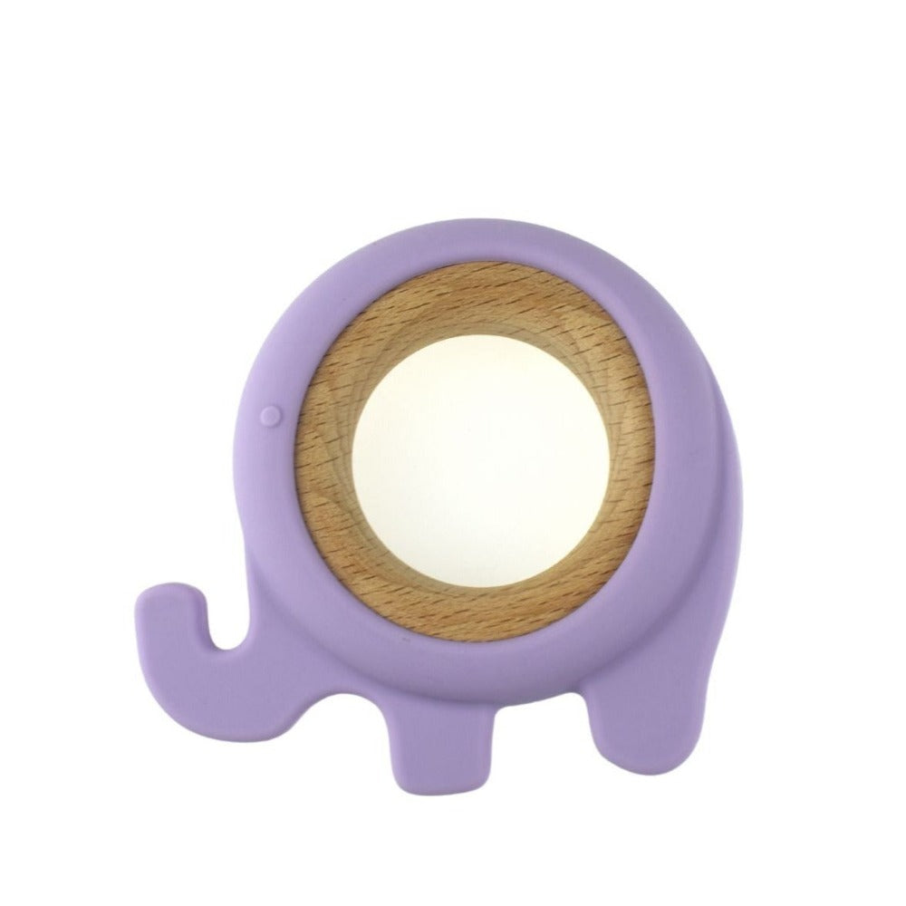 Elephant Wooden Silicone Teether (Available in 2 Colors)