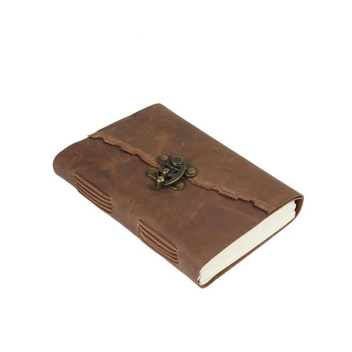 Enchanting Ember Leather Journal with Antique Brass Lock