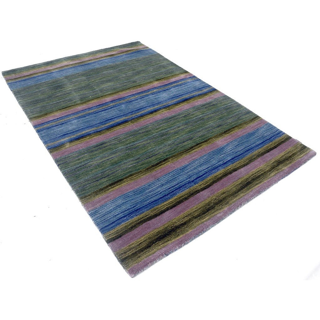 Enhanced Stripes Handmade Woolen Rug Green - (Available in 3 Sizes)