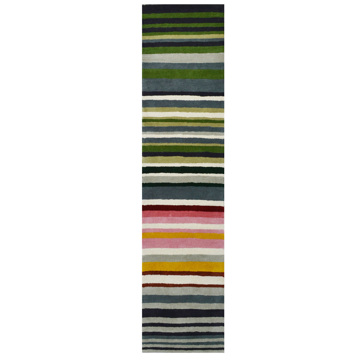 Enhanced Stripes Handmade Woollen Rug - Multicolor - Floor Runner