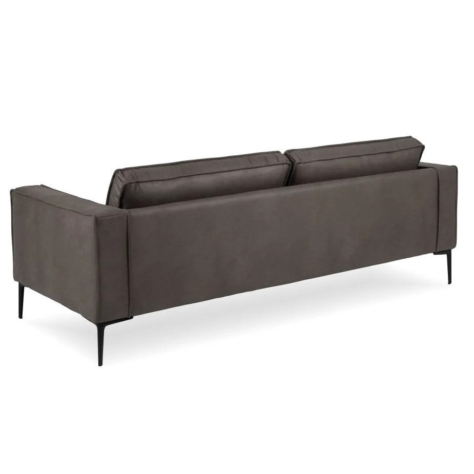 Enzo 3 Seat Sofa - Ash Grey Leather - 215cms