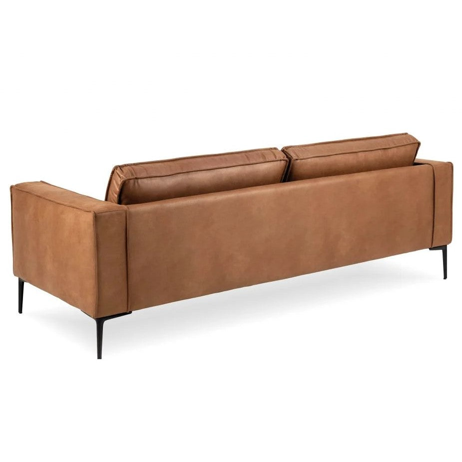 Enzo 3 Seat Sofa - Tan Leather - 215cms