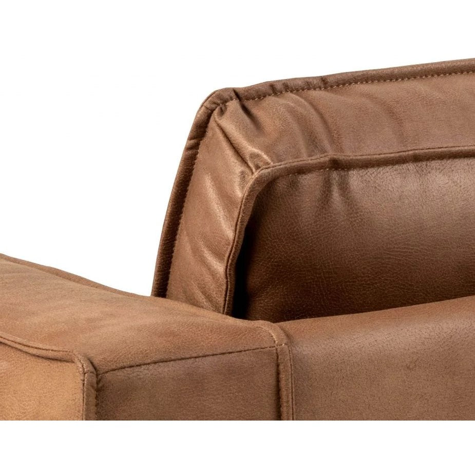 Enzo 3 Seat Sofa - Tan Leather - 215cms