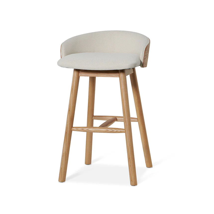 Ergonomic Design 65cm Natural Bar Stool - Beige