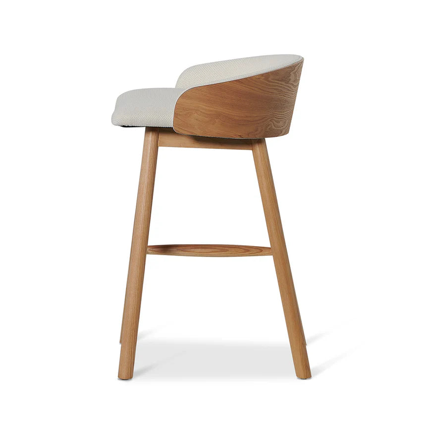 Ergonomic Design 65cm Natural Bar Stool - Beige