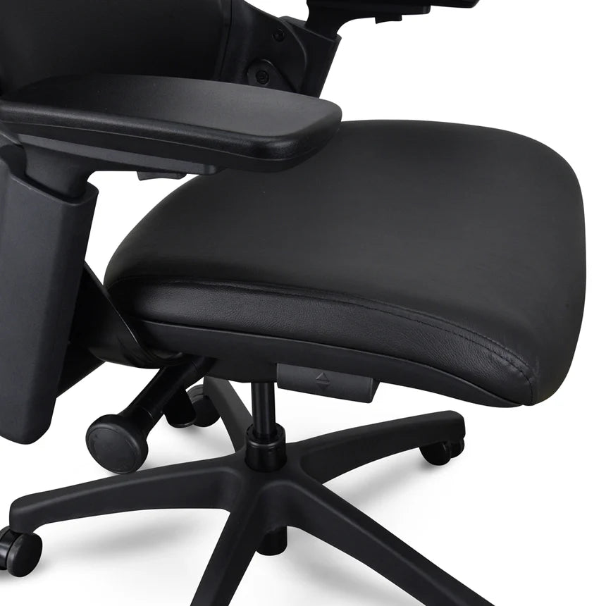 Ergonomic Leather Office Chair - Black