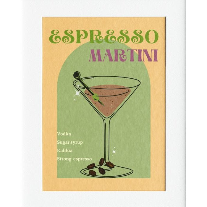 Espresso Martini Mounted Print Wall Decor - 40x50cms