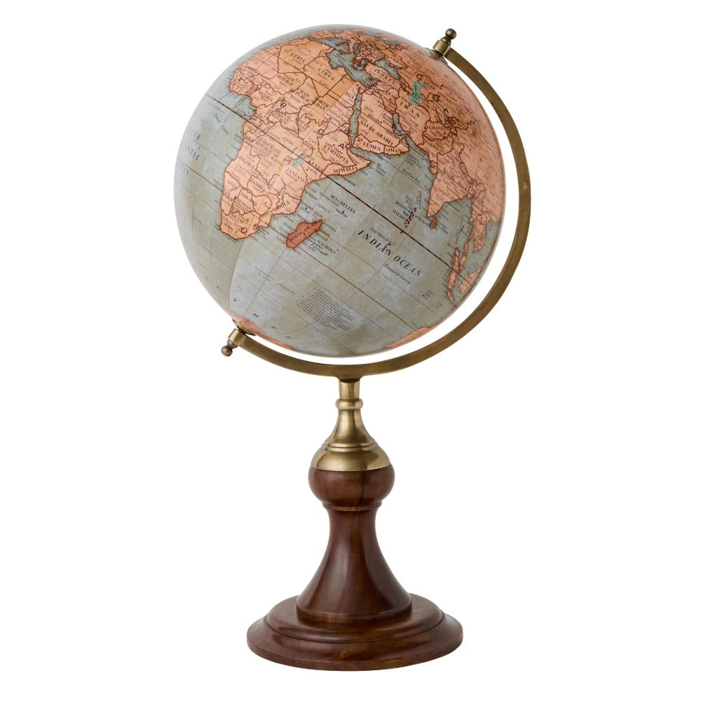 Discovery World Globe Wooden Base 30cms - Blue