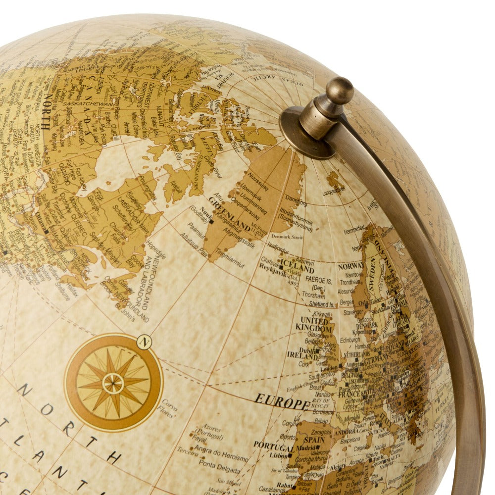 Discovery World Globe Wooden Base 30cms - Ivory