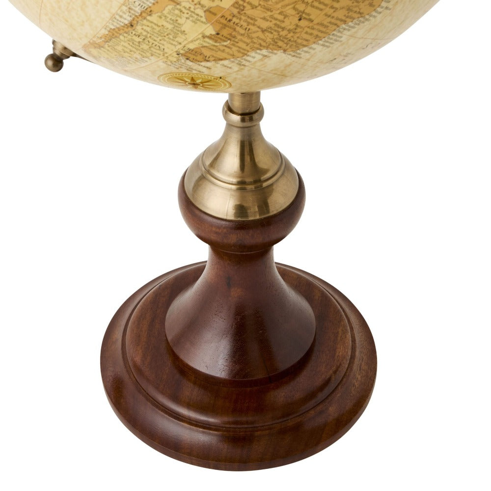 Discovery World Globe Wooden Base 30cms - Ivory