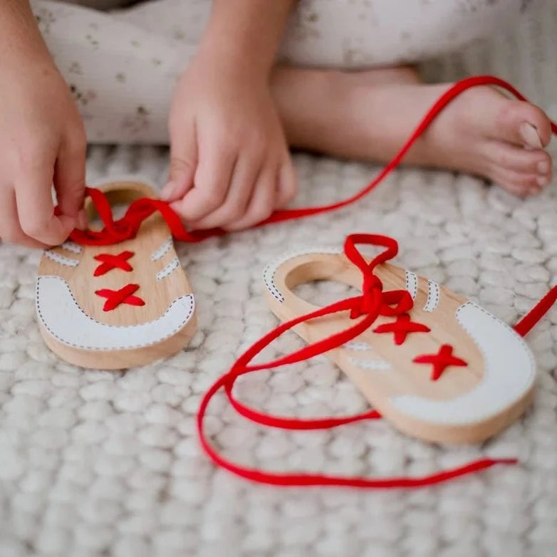 Exquisite Handcrafted Wooden Shoes with Laces