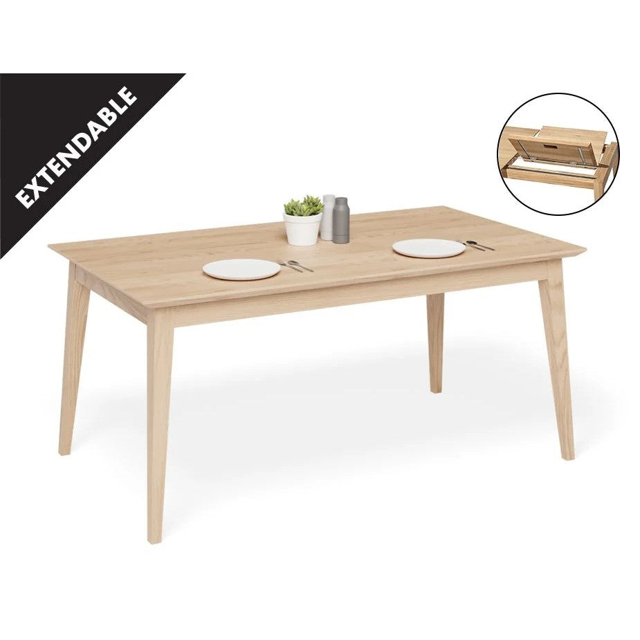 Extendable Oak Wooden Dining Table - 160 to 220cms