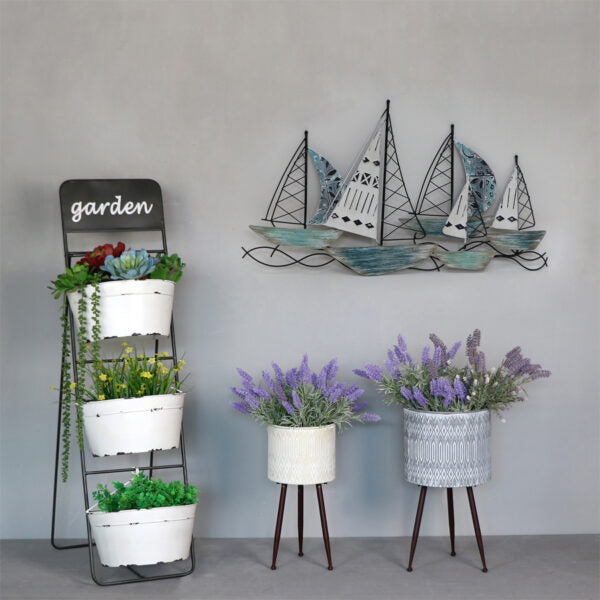 Extra Large Metal Sailboats Garden Wall Decor 90cms