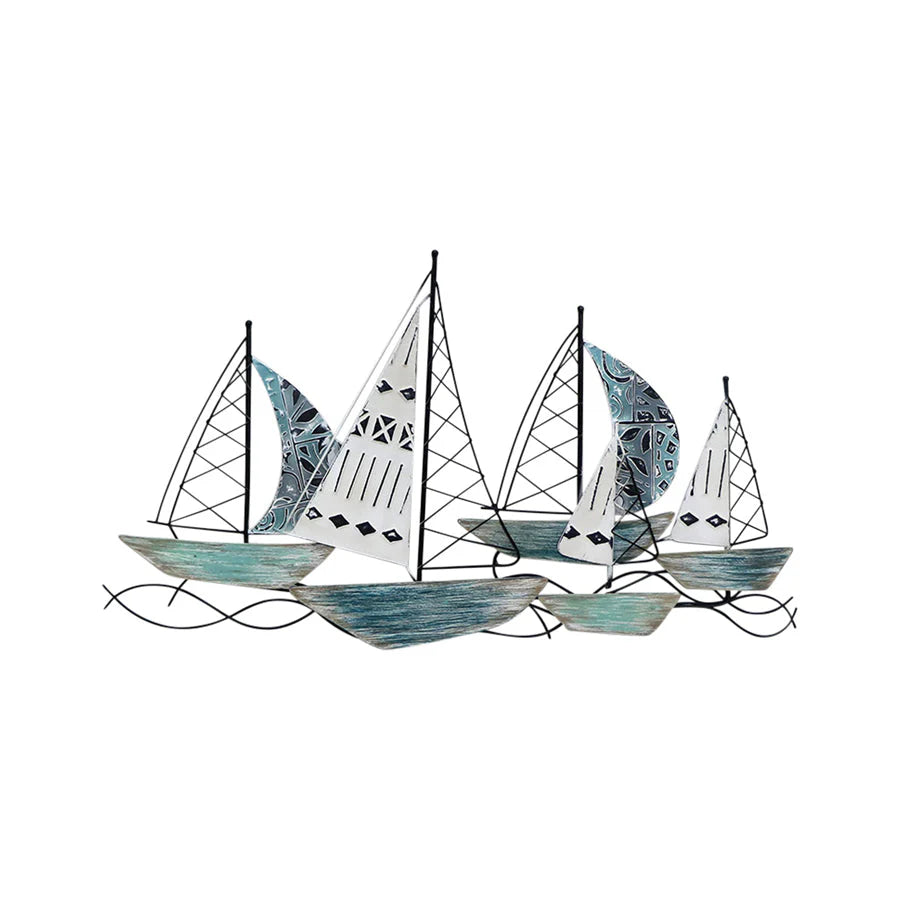 Extra Large Metal Sailboats Garden Wall Decor 90cms