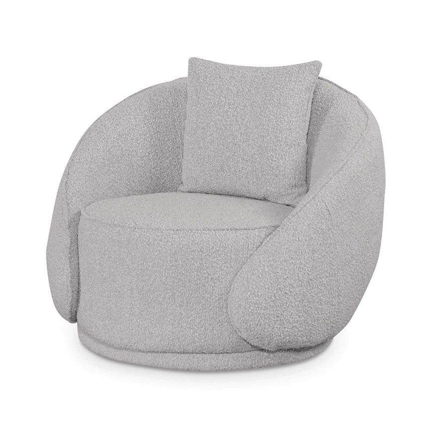 Fabric Touch Sophisticated Lounge Armchair - Ash Grey