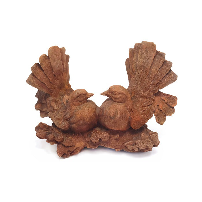 Outdoor Cast Iron Fantail Birds Garden Statue