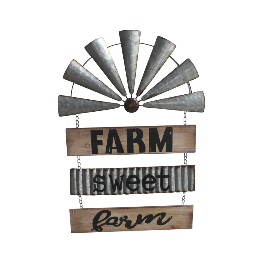 Farm-Sweet-Farm Windmill Wall Art 72cms