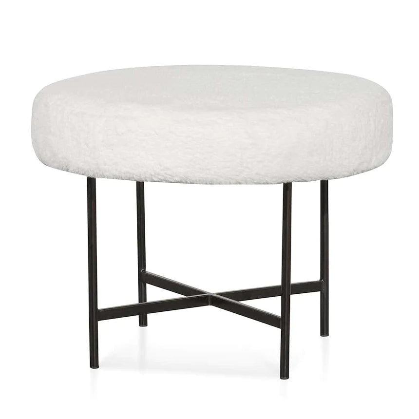 Faux Fur Bar Stool - White