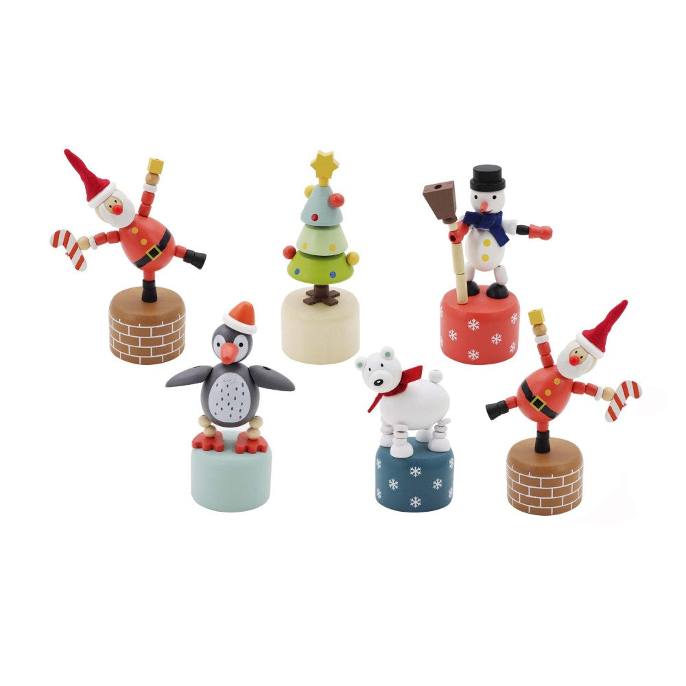 Festive Dancing Christmas Characters - Set of 5 Holiday Figurines