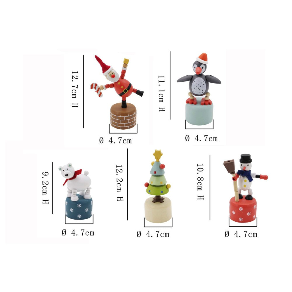 Festive Dancing Christmas Characters - Set of 5 Holiday Figurines