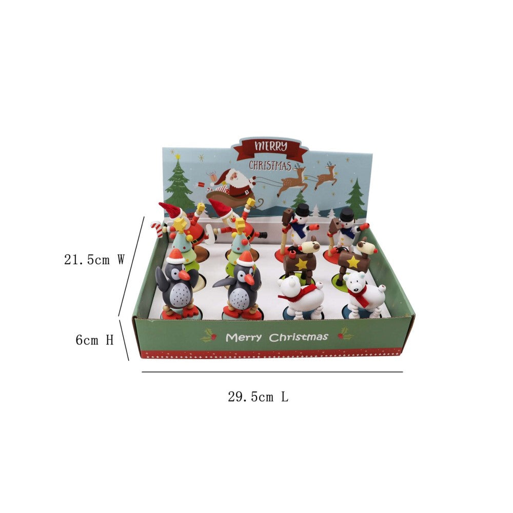 Festive Dancing Christmas Characters - Set of 5 Holiday Figurines