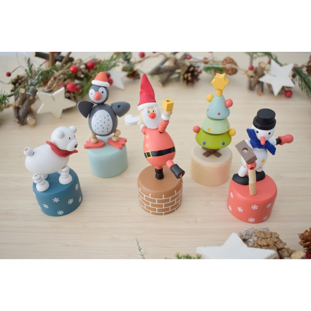 Festive Dancing Christmas Characters - Set of 5 Holiday Figurines