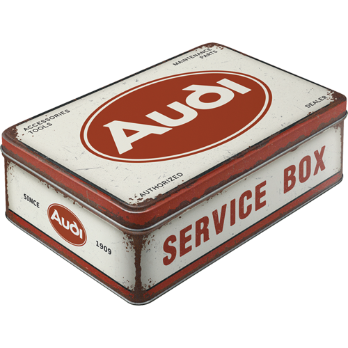 Flat Tin Audi - Service Box - Pet Treat Storage Tin