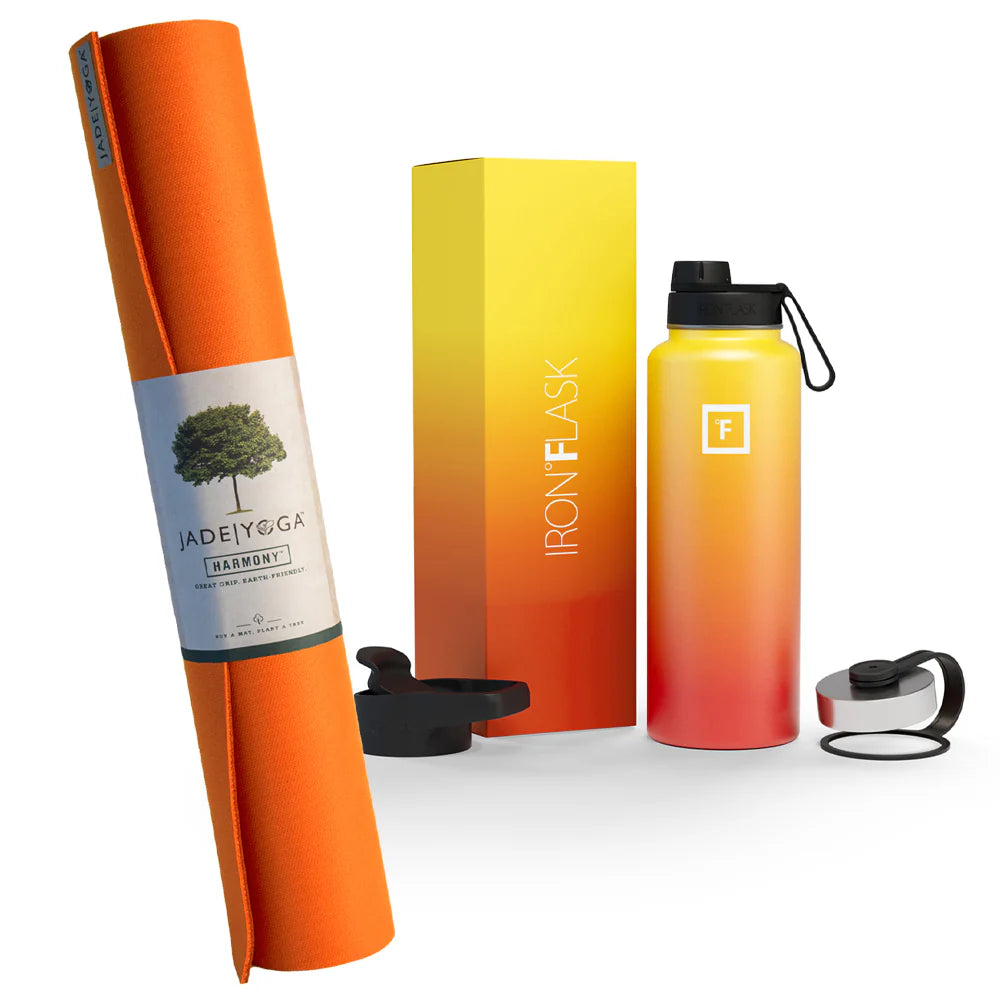 Flexible Jade Yoga Voyager Mat & Flask Combo (Available in 4 Colors)